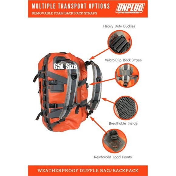 Adventure Bag -1680D Heavy Duty Waterproof Travel Duffel Bags for Camping, - Picture 4 of 7